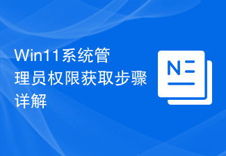 Detailed explanation of the steps to obtain Win11 system administrator permissions