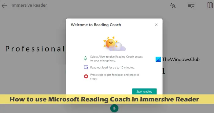 如何在沉浸式阅读器中使用Microsoft Reader Coach