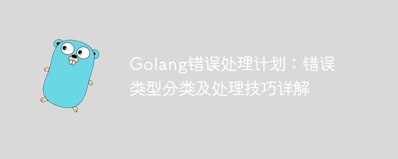 Golang error handling plan: detailed explanation of error type classification and handling techniques