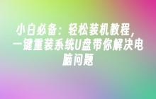 小白必备：轻松装机教程，一键重装系统U盘带你解决电脑问题