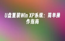 U盘重装Win XP系统：简单操作指南