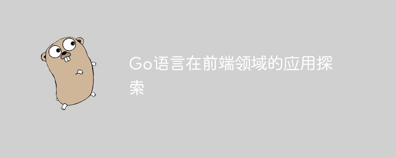 Go语言在前端领域的应用探索-Golang-