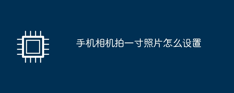 1인치 사진을 찍기 위해 휴대폰 카메라를 설정하는 방법