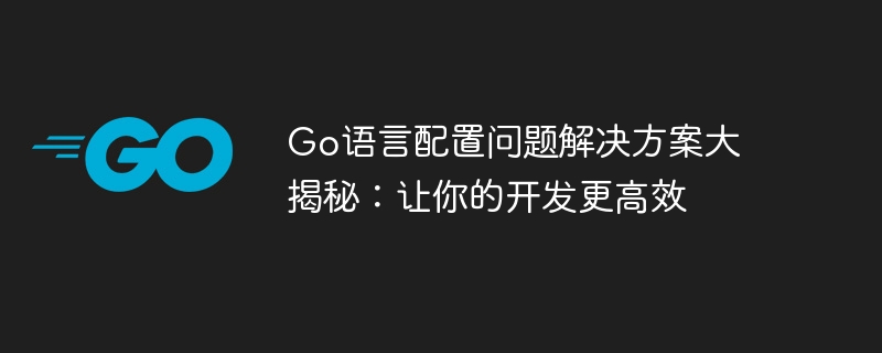 Go 言語構成の問題の解決策が明らかに: 開発をより効率的にする