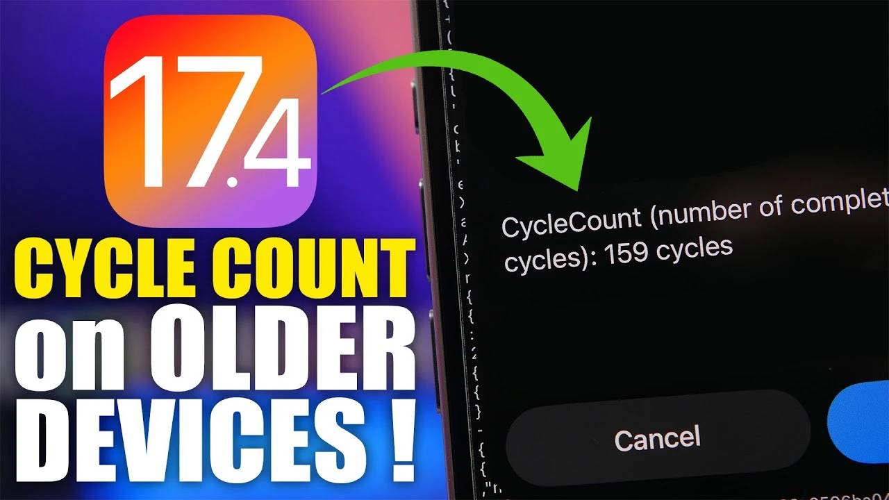 How to check the battery cycle count on an old iPhone on iOS 17.4