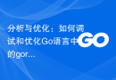 分析与优化：如何调试和优化Go语言中的goroutine程序？