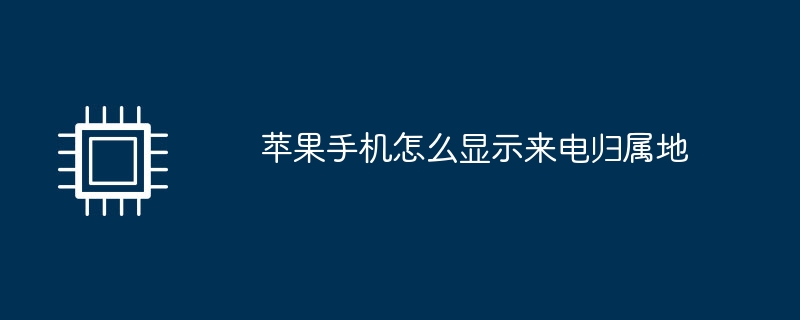 苹果手机怎么显示来电归属地