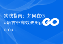 实践指南：如何在Go语言中高效使用goroutine？