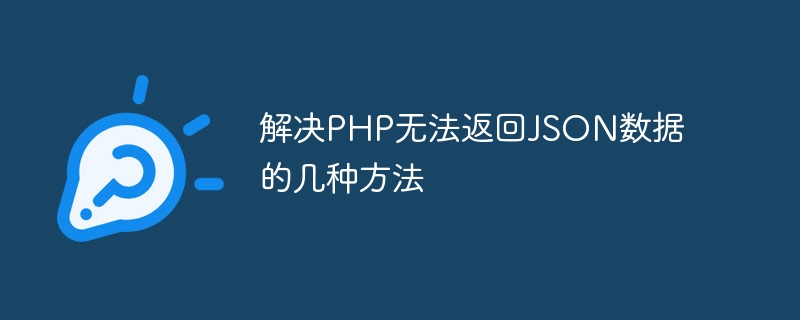 PHP가 JSON 데이터를 반환할 수 없는 문제를 해결하는 몇 가지 방법