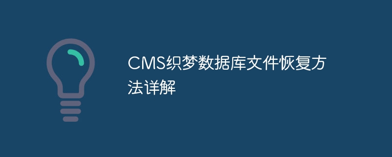 Detailed explanation of CMS database file recovery method