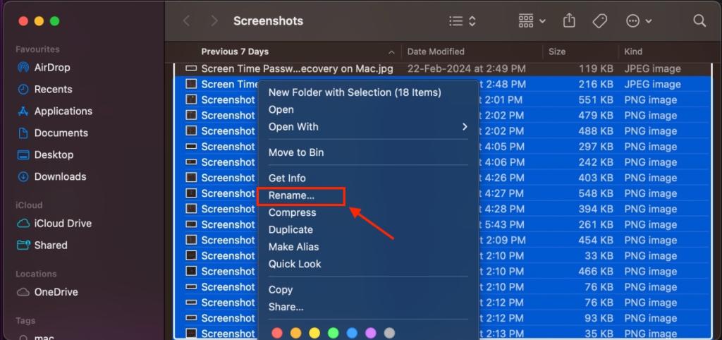 How to batch rename files on Mac without using third-party apps