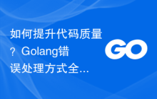 如何提升代码质量?Golang错误处理方式全面解析