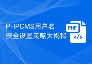 PHPCMS ユーザー名のセキュリティ設定戦略が明らかに