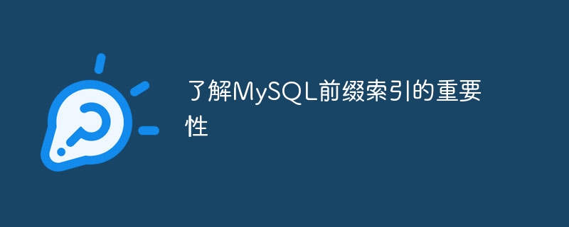 Understand the importance of MySQL prefix indexes