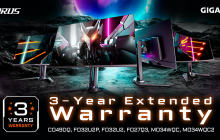 技嘉为旗下 QD OLED 游戏显示器全面提供 3 年质保，涵盖烧屏问题