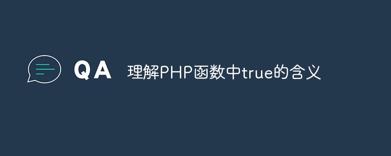 Comprendre la signification de true dans les fonctions PHP