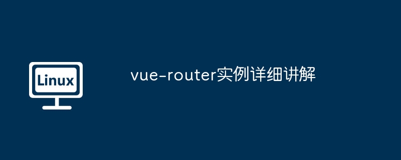 vue-router 인스턴스에 대한 자세한 설명