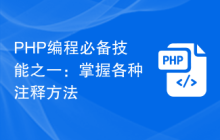 PHP编程必备技能之一:掌握各种注释方法