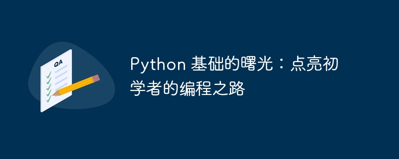 python 基础的曙光：点亮初学者的编程之路