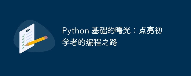 Python 基础的曙光：点亮初学者的编程之路