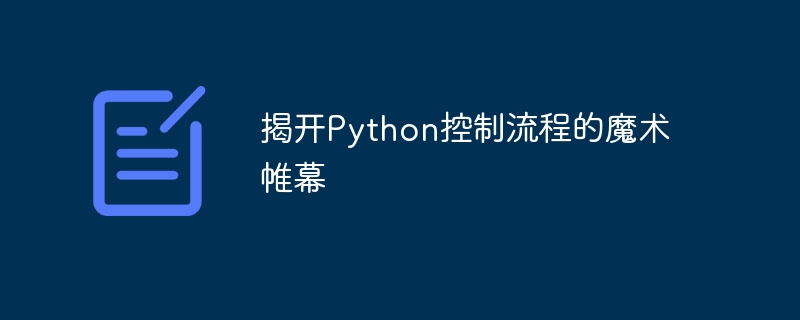 Python 制御フローの魔法のカーテンを明らかにする