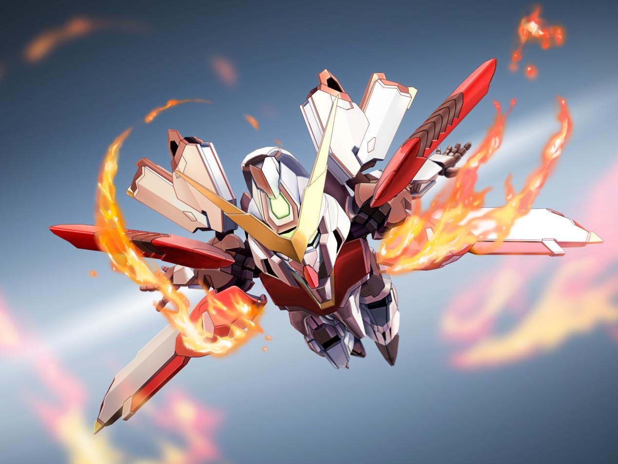 A giant red bird flying in the fire! Phoenix Gundam joins Gundam Showdown!