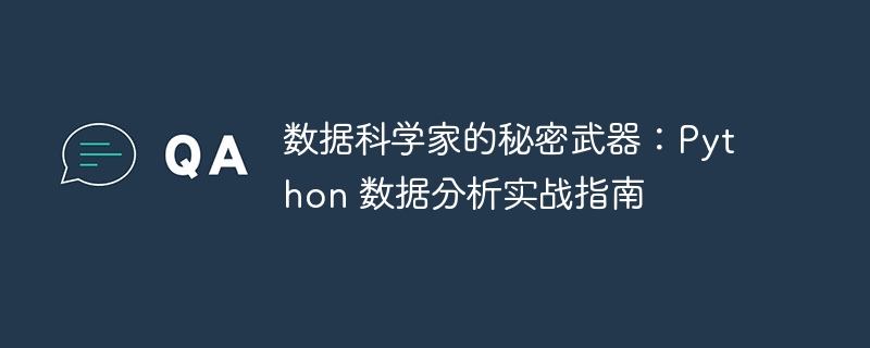 数据科学家的秘密武器：Python 数据分析实战指南