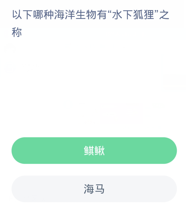 개미 숲 마법의 바다 3월 18일: 다음 바다 생물 중 수중 여우로 알려진 것은 무엇입니까?