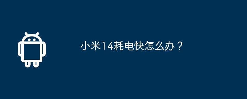 Xiaomi Mi 14가 너무 많은 전력을 소비하는 경우 어떻게 해야 합니까?