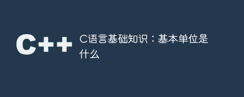 C言語の基礎知識：基本単位とは？