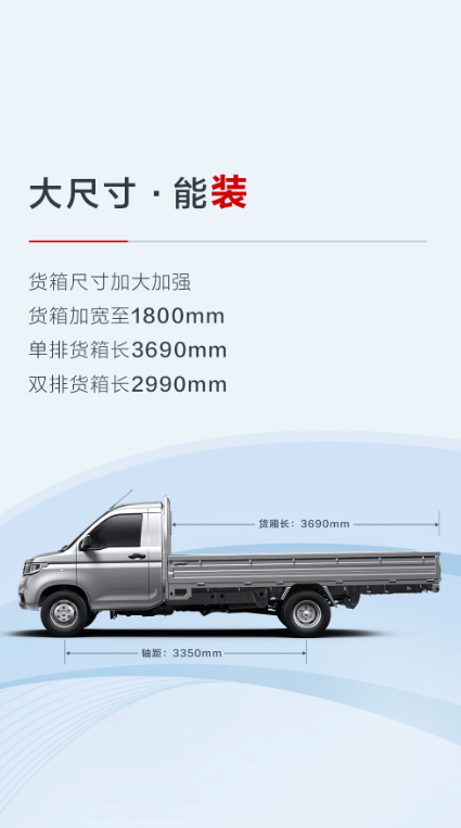 Wuling Rongguangs new super-long truck with dual rear wheels is launched, with an upgraded load capacity