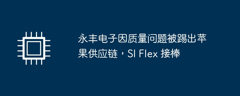 永丰电子因质量问题被踢出苹果供应链，SI Flex 接棒-硬件新闻-