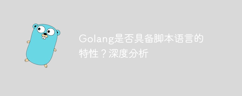 golang是否具备脚本语言的特性？深度分析