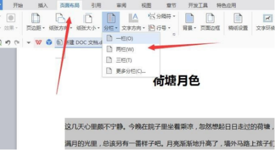 How to divide WPS documents into columns more conveniently