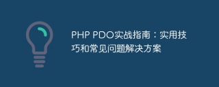 php pdo实战指南:实用技巧和常见问题解决方案