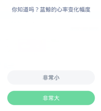 蚂蚁森林神奇海洋3月20日：蓝鲸的心率变化幅度