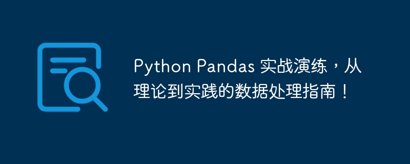 Python Pandas 实战演练，从理论到实践的数据处理指南！