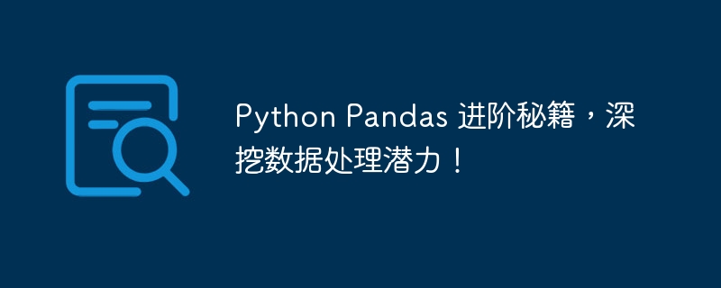 Python Pandas 进阶秘籍，深挖数据处理潜力！