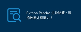 Python Pandas 进阶秘籍,深挖数据处理潜力!