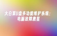 大白菜U盘多功能维护系统：电脑故障救星