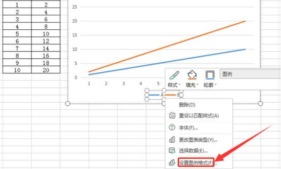 How to modify excel legend