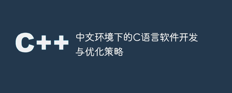 中文環境下的C語言軟體開發與最佳化策略