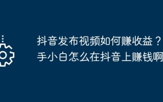 Comment gagner de l'argent en publiant des vidéos sur Douyin ? Comment un débutant peut-il gagner de l'argent sur Douyin ?