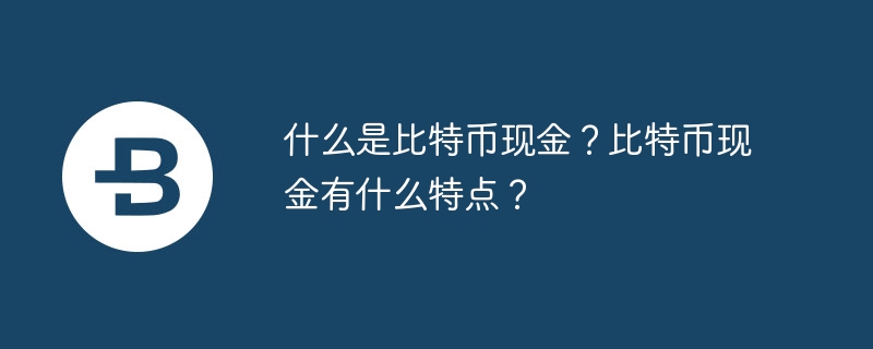 비트코인 캐시란 무엇입니까? 비트코인 캐시의 특징은 무엇인가요?