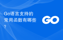 Go语言支持的常用函数有哪些?