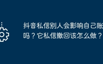 TikTokで他の人にプライベートメッセージを送信すると、自分のアカウントに影響しますか?プライベートメッセージを取り消す場合はどうすればよいですか?