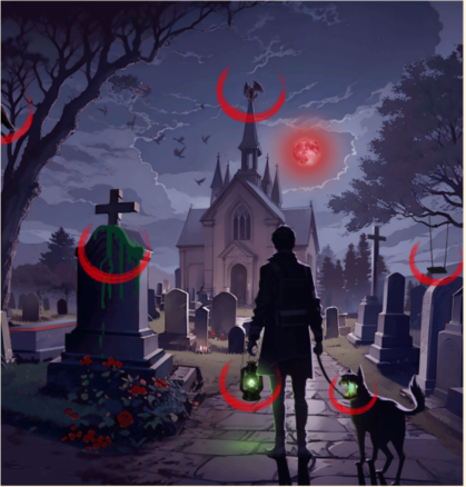 „Brain Detective“ Graveyard Horror Finden Sie die seltsamen Dinge auf dem Friedhof und bestehen Sie das Spiel