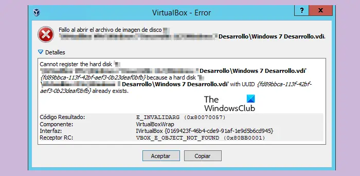 VBOX_E_OBJECT_NOT_FOUND(0x80bb0001)VirtualBox 오류