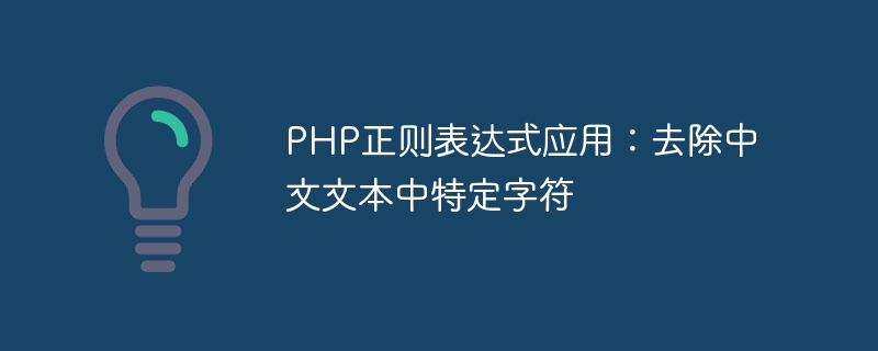 php正则表达式应用：去除中文文本中特定字符