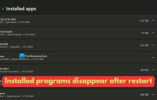 Windows 11/10重启后安装的程序消失